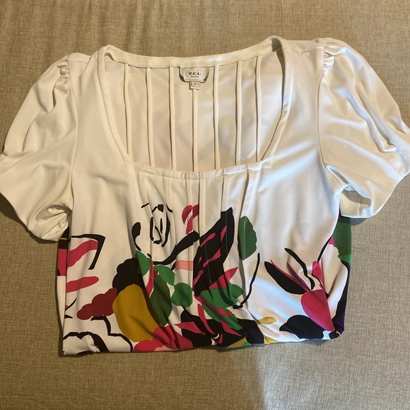 ECI - white abstract floral dress - Picture 3 of 8